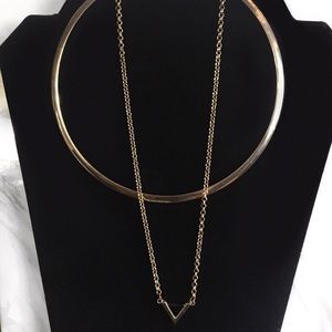 Gold Necklace w/ Triangle Pendant